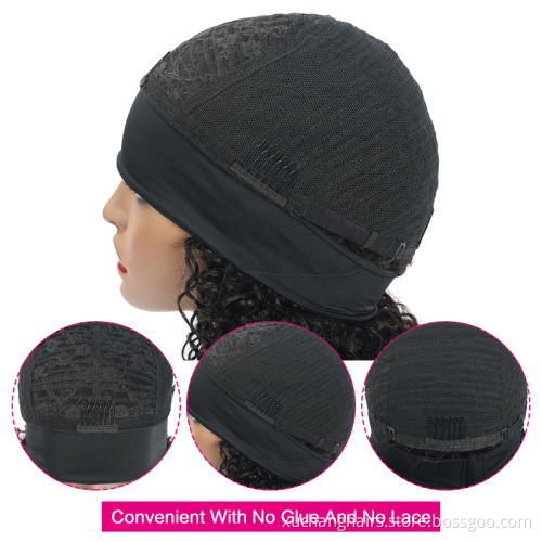 Custom Glueless Headband Half Wig,Bob Wigs With Headband Attached,Virgin Brazilian Human Hair Headband Wigs for Black Women